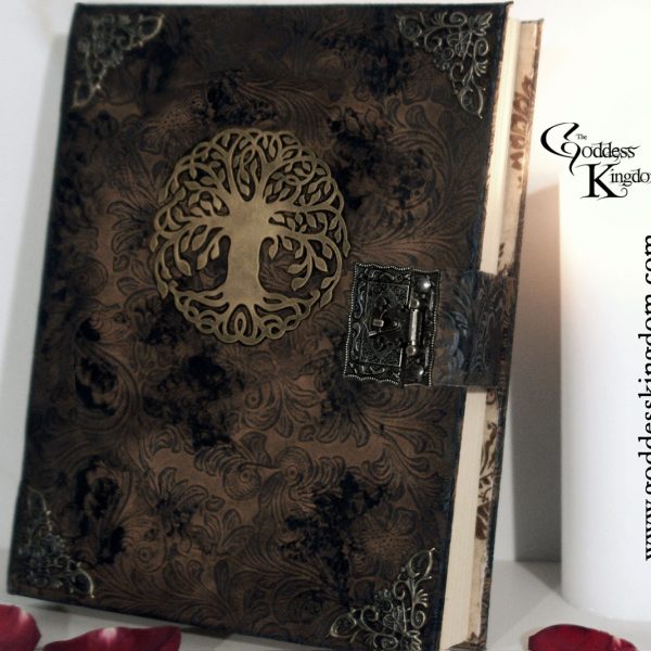 distressed tree of life grimoire book of shadows