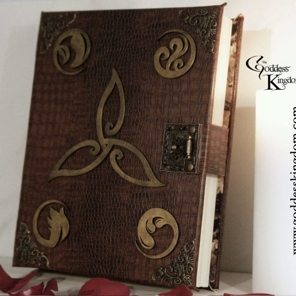 WICCA GODDESS-ELEMENTS FAUX CROCODILE LEATHER GRIMOIRE (BLANK PAGES)
