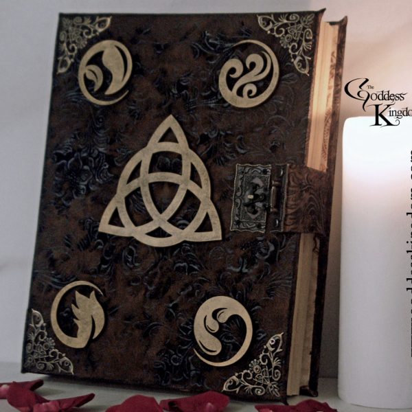 WICCA TRIQUETRA-ELEMENTS DISTRESSED FAUX SUEDE GRIMOIRE (BLANK PAGES)